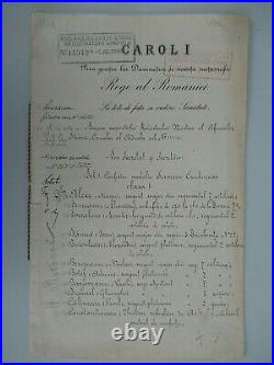 Romania 1906 Loyal Serivice Document Multiple Recipient Hand Signed King Carol I
