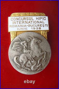 Romania Bucharest International Riding Competition 1938 Bronze Enamel Badge