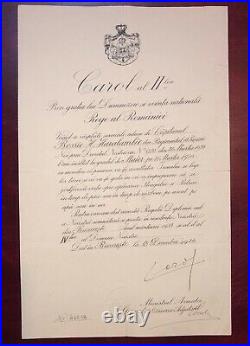 Romania Kingdom 1930 King Carol II Document Autograph Signature Hohenzollern