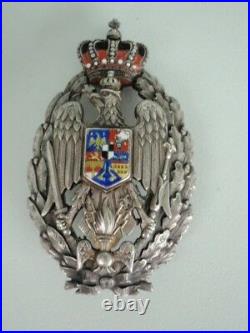 Romania Kingdom Academy Badge. Austrian Made In Silver. Hallmarked. Rare
