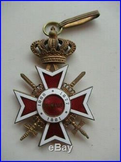 Romania Kingdom Crown Order Commander With Swords. 1932 Type. Very Rare