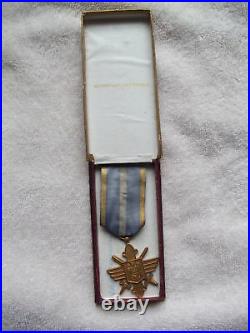 Romania Kingdom, ORDER of Aeronautical Virtues, Golden Cross with Swords in Box
