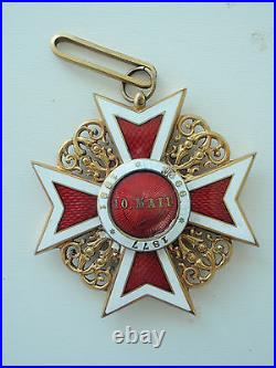 Romania Kingdom Order Of The Crown Commander Neck Badge. Type 1. No Cravat