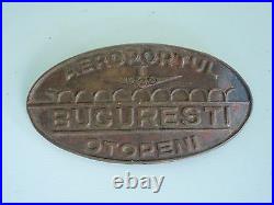 Romania Kingdom Otopeni Airport Employee 1946 Badge # 762. Airline Medal. Rare