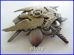 Romania Kingdom Scout Officer's Regiment Badge. Silver/marked Carol Ii. Rare