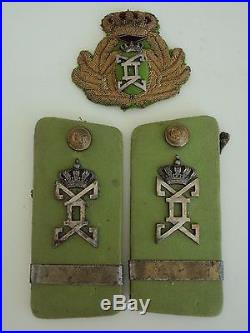 Romania Kingdom Wwi Royal Guard Border Guard Hat Badge And Epulets. Medal. Rr