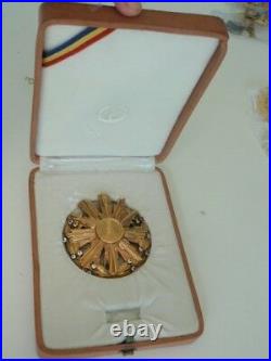 Romania Order Of Tudor Vladimirescu 1st Class. Center Button Gold! Cased Rare