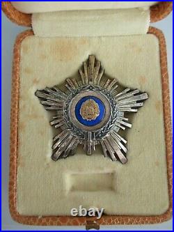 Romania Rpr Order Of The Star 4th Class. Silver. Type 2. Cased Rare! Vf+