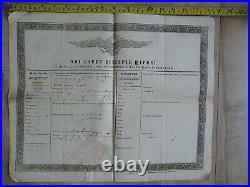 Romania Wallachia 1849 Passport Dimitrie Stirbei Rule. Rare! Original! Medal