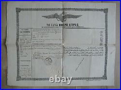 Romania Wallachia 1856 Passport Dimitrie Stirbei Rule. Rare! Type 2. Medal