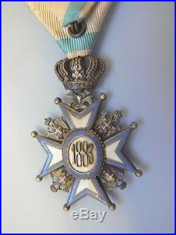 SERBIA KINGDOM ORDER OF ST. SAVA 4/5TH CLASS, sterling and enamels, rare
