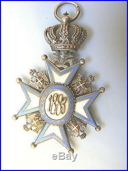 SERBIA KINGDOM ORDER OF ST. SAVA 5TH CLASS, sterling and enamels, rare