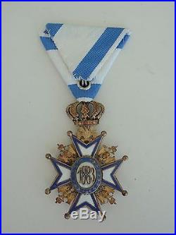 SERBIA ORDER OF ST. SAVA OFFICER GRADE WithO SWORDS. TYPE 2. VF+ 1