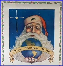 Santa Claus Christmas Army Recruiting Color Lithograph Poster Tom Woodburn 1932