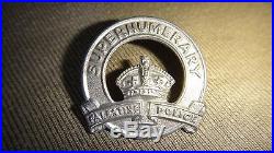 Scarce Original Authentic Supernumerary Palestine Police Ghaffir Cap Hat Badge
