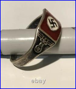 Scarce Silver And Enamel German Youth Ring Ww II