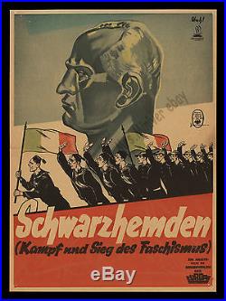 Schwarzhemden (Kampf und Sieg des Faschismus)1933 GERMAN Mussolini MOVIE POSTER