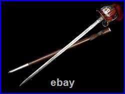 Scottish Basket Hilt Broadsword Claymore Wilkinson Sword Named 1932 w Documents