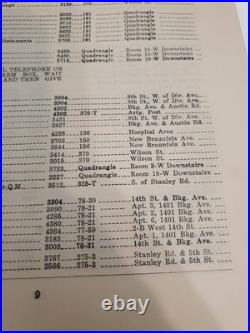 September 15, 1934 Fort Sam Houston Telephone Directory San Antonio