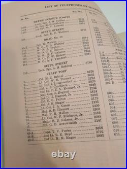 September 15, 1934 Fort Sam Houston Telephone Directory San Antonio