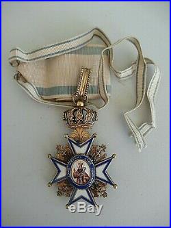 Serbia Order Of St. Sava Commander Grade Neck Badge. Type 1. Rare! Ef