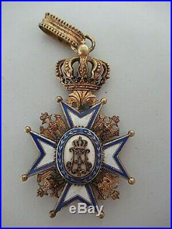 Serbia Order Of St. Sava Commander Grade Neck Badge. Type 1. Rare! Ef