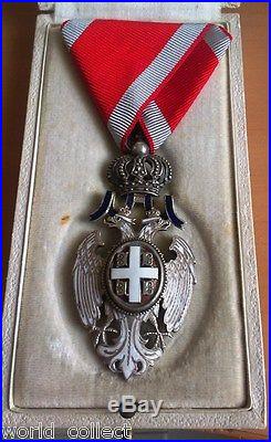 Serbia Serbian Yugoslavia RARE Order of White Eagle 5th class with case! Medal