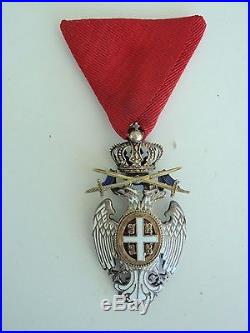 Serbia White Eagle Order With Swords 4th Class Rare