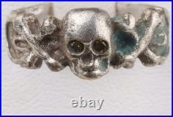 Skull Bones Ring war period ww1 WWI Battlefield artifact ww2 Military Size 8.5