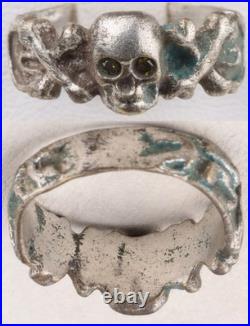 Skull Bones Ring war period ww1 WWI Battlefield artifact ww2 Military Size 8.5