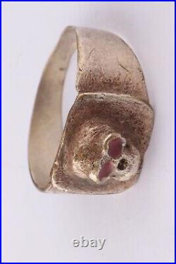 Skull Ring war period ww2 WWII ww1 WWI Battlefield artifact Military Silverplate