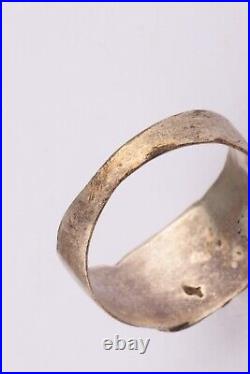 Skull Ring war period ww2 WWII ww1 WWI Battlefield artifact Military Silverplate