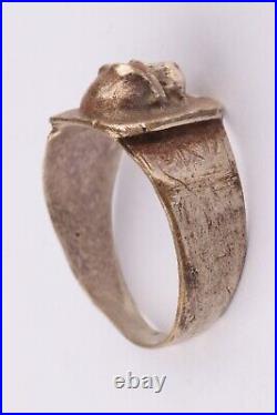 Skull Ring war period ww2 WWII ww1 WWI Battlefield artifact Military Silverplate