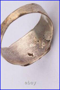 Skull Ring war period ww2 WWII ww1 WWI Battlefield artifact Military Silverplate