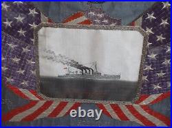 Souvenir Naval Embroidery Sailor's Cruise Memorabilia USS Preble 1922-1925