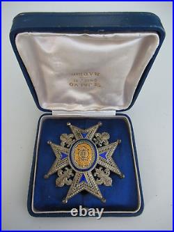 Spain Order Of Charles III Grand Officer Breast Star. Silver. Cased. Rare