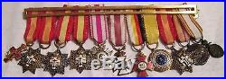 Spain Spanish BIG Ribbon Bar 11 miniatures orders, medals, order, medal