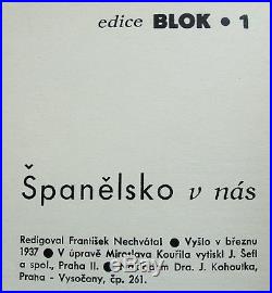 Spanelsko v nas 1937 ultra-rare Czech poetry Spanish Civil War Picasso Seifert