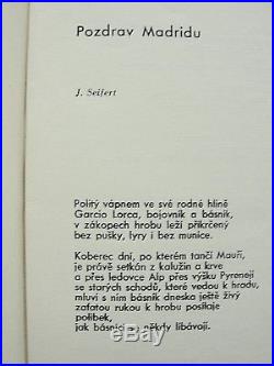 Spanelsko v nas 1937 ultra-rare Czech poetry Spanish Civil War Picasso Seifert