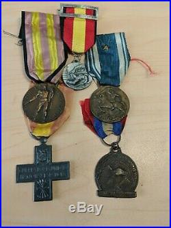 Spanish Civil War. Phalangist (Francoist Spain)& Fascisti (Italian) Medals (5x)