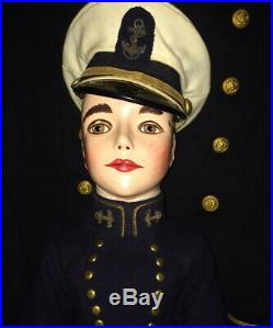 Special 1936 Naval Boudoir doll, with Romantic History, Photos, Midshipmans Jacket