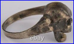 Special Force Shock Troops Skull Ring 800 Sterling Silver WW2 wwII or WW1 wwI Je