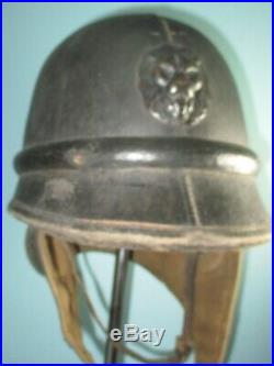 Splendid orig. Belgian M38 ABBL motor helmet casque Stahlhelm casco elmo