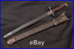 Springfield Armory M1905 Dated 1921 Model 1903 Rifle Bayonet & Leather Scabbard