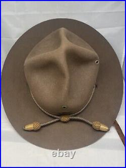 Stetson Officer's Campaign Hat, M1911 1930s Original Tags & Chin Strap