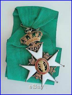 Sweden Order Of Vasa Commander Neck Badge. Silver/gilt. Rare Vf+