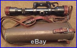 Swedish Mauser M41B Sniper Scope Ajack 4X 1942 withCrown Original Can Lens Cover
