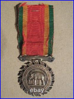 Thailand SIAM loyal medal for 25 years of service in silver with rare barr