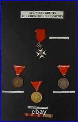 The Cross of Recognition Medal on Storyboard Latvia 1938