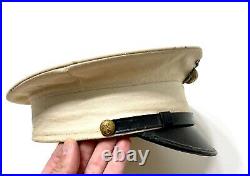 Transistional USMC enlisted dress bell crown white linen Marine Corps Thin EGA